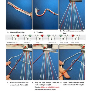 Tulip Macrame Bracelet Pattern, Adjustable Friendship Bracelet Pattern,Embroidery BFF Macrame Flower Bracelet Tutorial,Micro Macrame Pattern image 4