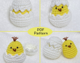 Crochet Chicken Pattern, Chick in Egg Crochet Pattern,Easter Egg Crochet Pattern,Basket stuffers,Easter Amigurumi Pattern,Easter Crochet Toy