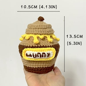 手作りかぎ針編みのハニーポット、クラシックでかわいい収納容器、ハニーポットのプーさんコスチューム、プーさんのベビーシャワー、ハニーコインジャー、お子様の誕生日プレゼント