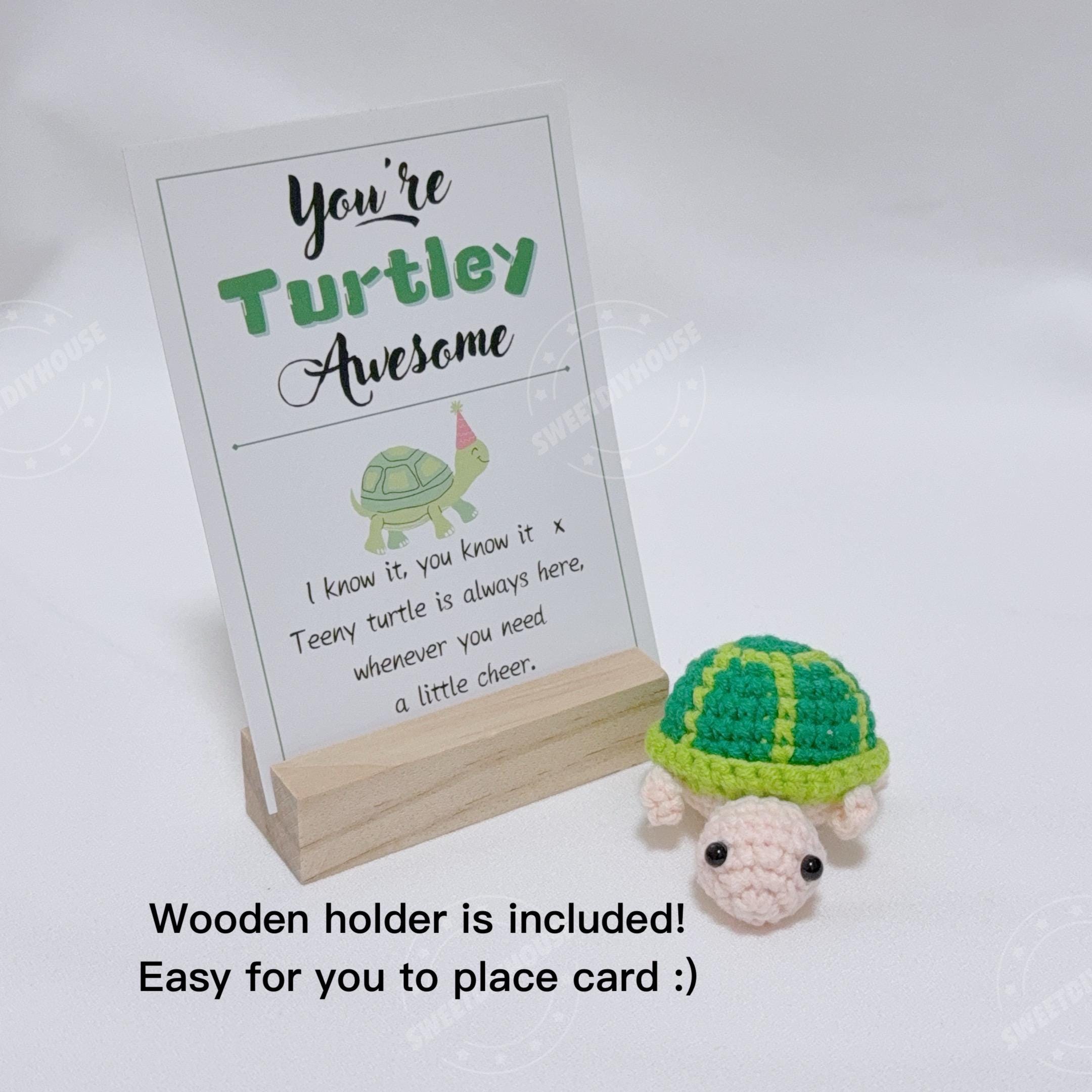 Crimmy Positive Birthday Gift Set - Crochet Turtle & 60 Affirmation Cards, Funny Inspirational Gift - View #6