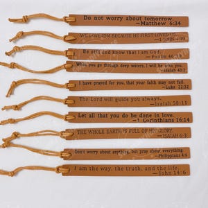 PU Leather Bible Verse Bookmark, Christian Proverbs, Religious Baptism Gift, Church Anniversary, Attributes of God,Christmas Gift,Book Lover