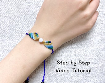 Guardian Angle Wing Bracelet Tutorial, Macrame Bracelet Pattern,Step by Step Instructions,Micro Macrame Bracelet,Memorial Gift for Loved One