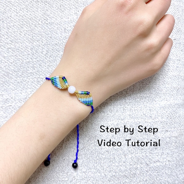 Guardian Angle Wing Bracelet Tutorial, Macrame Bracelet Pattern,Step by Step Instructions,Micro Macrame Bracelet,Memorial Gift for Loved One