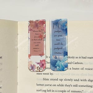 Magnetyczne zakładki do książek z wersetami biblijnymi, zestaw 6 lub 12 sztuk, zakładki chrześcijańskie, prezent do nauki Biblii na chrzest, zakładka religijna z tłem kwiatowym