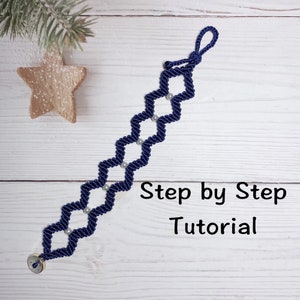 Macrame Bracelet Pattern with Adjustable Button Closure,Pearl Double Wave Bracelet PDF Tutorial,Handmade Friendship Bracelet Pattern