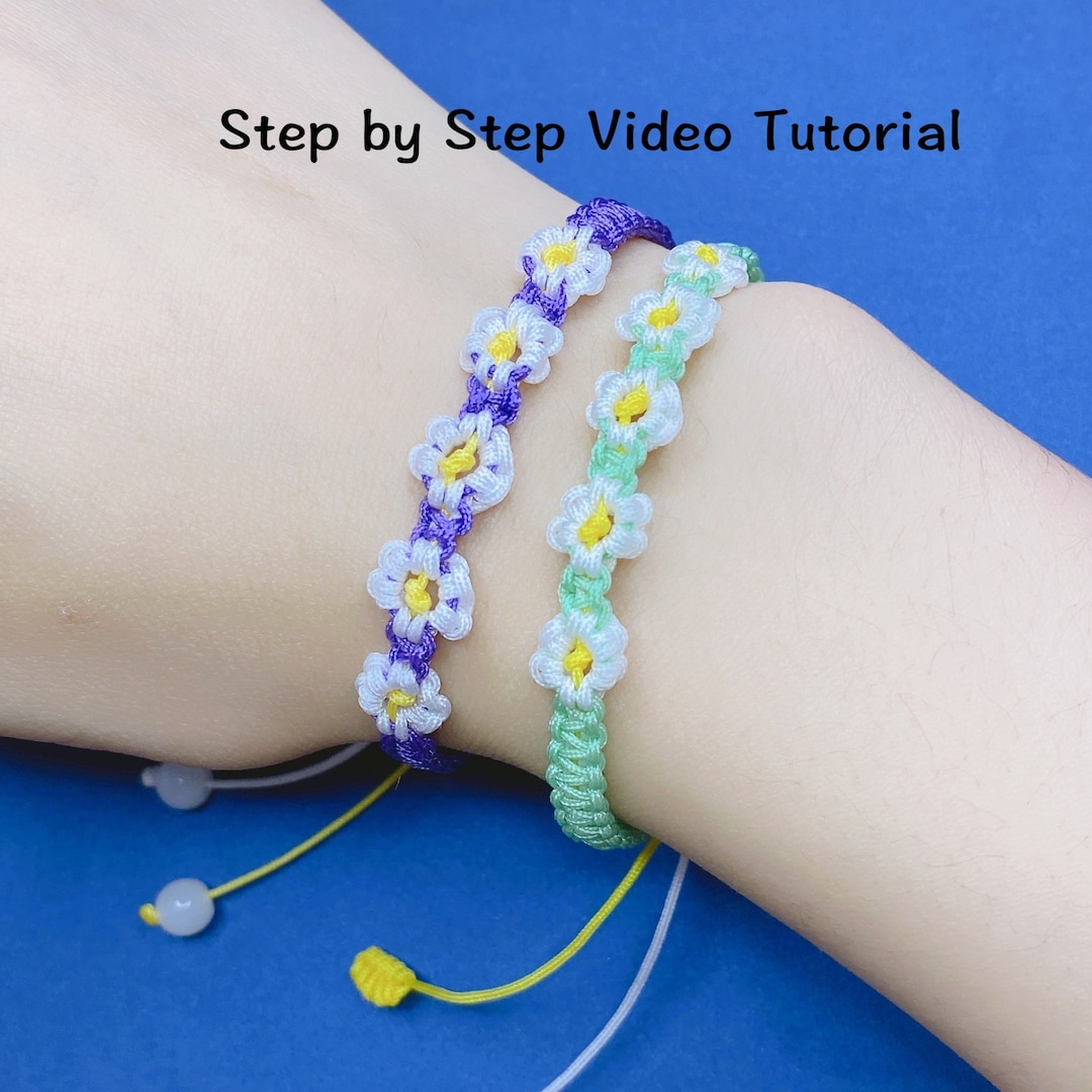 Simple Flower Friendship Bracelet Patterns Square Friendship