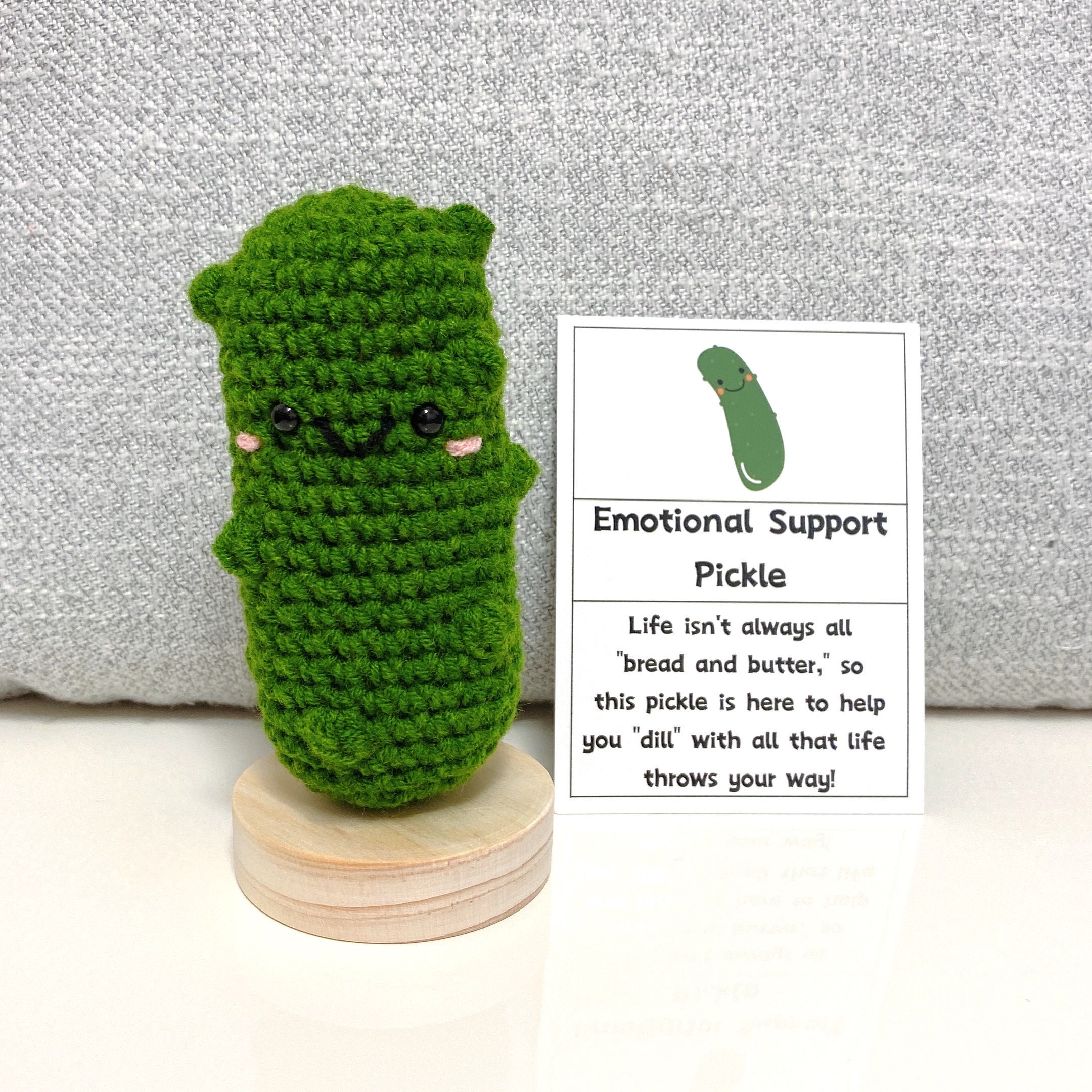  Emotional Support Pickle, Emotional Support Pickle Crochet,  Handmade Emotional Support Pickled Cucumber Gift (3 Set) : Toys & Games