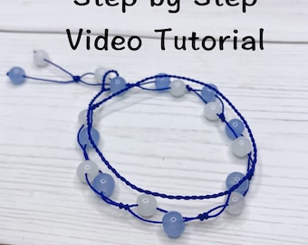 Beaded Wrap Friendship Bracelets Tutorial, Summer Macrame Bracelet Pattern for Beach and Ocean, Instant Download DIY Braided Boho Bracelet