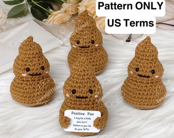 Cute Positive Poo Knitted Doll with Positive Card Mini Positive