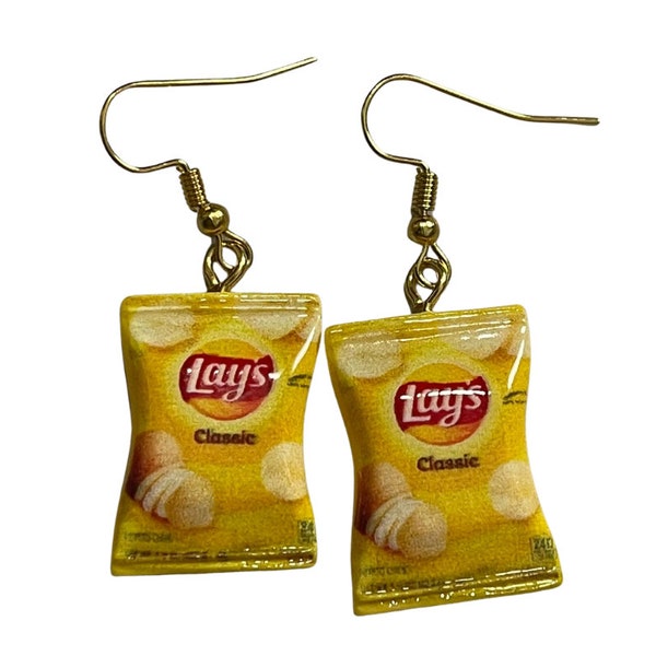 Bags of Potato Lays Chips Earrings | Mini Simulation Potato Chips Drop Earrings