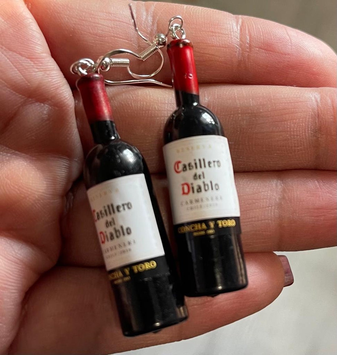 Red Wine Bottle Dangle Earrings Women's Wine Bottle Earrings Red Wine