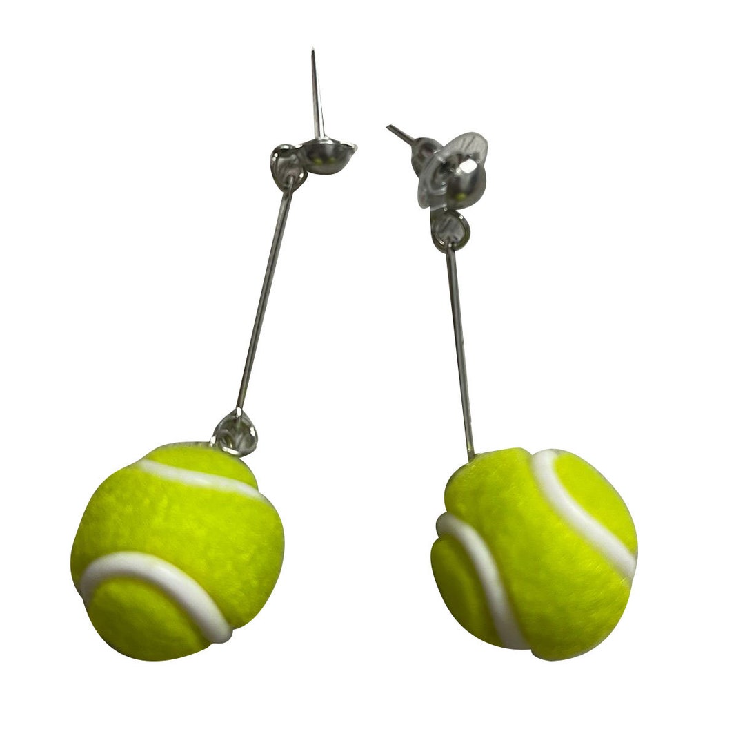 Tennis Ball Dangle Earrings Women's Tennis Earrings Etsy