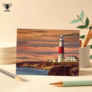 Portland Bill, Hinweiskarte, Personalisieren, Dorset, Geburtstag, Jubiläum, Danke, perfekt für jeden Anlass
