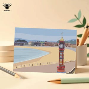 Carte de correspondance Tour de l'horloge de Weymouth, à personnaliser, Dorset, anniversaire, Merci, parfaite pour toute occasion