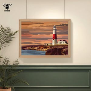 Portland Bill Art Print, Dorset, Landscape, Lighthouse, Wall Art, Special Local Gift