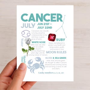Cancro, Compleanno di luglio, Segno zodiacale, Spiritualità, Oroscopo, Stella, Astrologia, Celeste, Personalizza con un nome