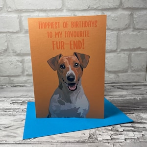 Jack Russell Birthday Card, Personalise With A Name, Dog Breed, Message