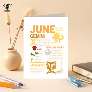 Anniversaire de juin, Gémeaux, Cancer, Signe du zodiaque, Spiritualité, Horoscope, Étoile, Astrologie, Céleste, Personnaliser avec un nom