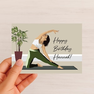 Yoga Pilates Geburtstagskarte | Personalisiert mit Name und Nachricht | Fitness-Enthusiasten-Begrüßung