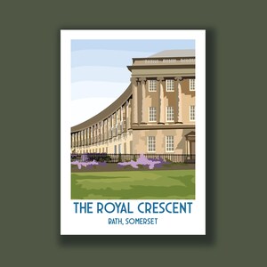 The Royal Crescent, Bad, Reiseposter, Reisedekor, Reisedruck, Landschaftswandkunst, Stadtposter, Geschenkidee, Somerset