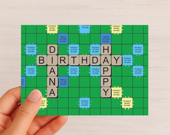 Personalized Scrabble Birthday Card | 3D Letter Tiles