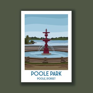 Parque Poole, póster de viaje, decoración de viaje, impresión de viaje, arte mural de paisajes, pósteres de ciudades, idea de regalo, Dorset