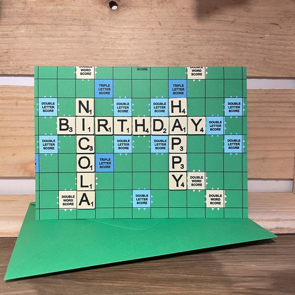 Scrabble Birthday Card, Personalise With A Message