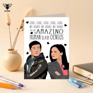 You're An Amazing Human / Genius, Jahrestag, Valentinstag, Karte, Brooklyn 99, Parodie, Personalisiert, Für Freundin, Freund, Partner