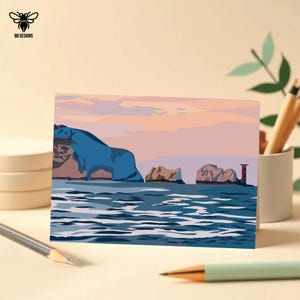 Carton de correspondance avec aiguilles Isle of Wight, à personnaliser, dans le Dorset, anniversaire, remerciement, parfait pour toute occasion