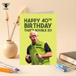 Darts Geburtstagskarte, Special, Personalisieren mit Name, Alter und Nachricht!