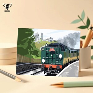 Swanage Railway Note Card, Personalise, Dorset, Birthday, Anniversary, Thank You, Perfect For Any Occasion