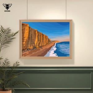 West Bay, Landscape, Art Print, Illustration, Dorset, Wall Art, Special Local Gift