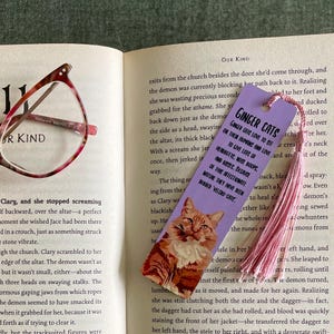 Cat Quote Bookmark, With Tassel, Choose Your Breed, Gift For Cat Lover, Gift For Book Lover