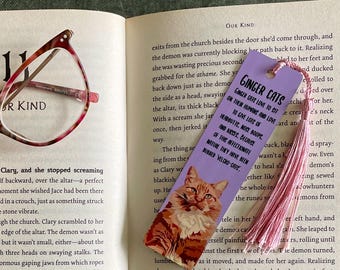 Cat Quote Bookmark, With Tassel, Choose Your Breed, Gift For Cat Lover, Gift For Book Lover