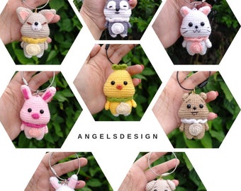 PDF Bundle Amigurumi Pattern || Animal Keychains