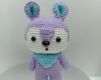 Patrón PDF // Versiones Stand // Amigurumi BT21 Mang Abre La Máscara