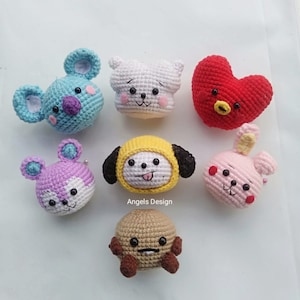 PATTERN Bundle AMIGURUMI || BT21 head keychain CROCHET