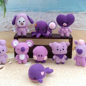 PATTERN Bundle Amigurumi PDF  || BT21 Purple Crochet