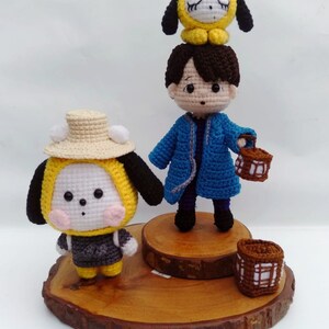 Amigurumi-mönster || BTS Jimin Dalmajung och Mini Chimmy