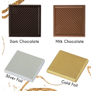 Milk Chocolate, Dark Chocolate, Silver or Gold Foil Chocolate Favors, Mini Chocolate, Neapolitans,
