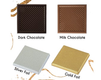 Milk Chocolate, Dark Chocolate, Silver or Gold Foil Chocolate Favors, Mini Chocolate, Neapolitans,