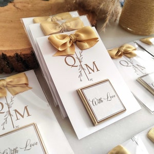 Wedding Chocolate Favors, Coffee and Chocolate, Wedding Favors, Engagement Chocolate, Lux Chocolate Card, Personalized Chocolate