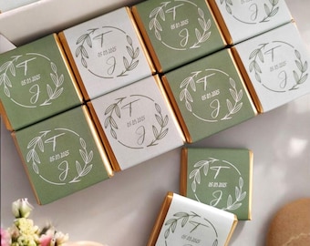 50, 100 Wedding Chocolates, Wedding Favors, Customized Chocolate, Wedding Favours, Engagement Chocolate, Favors for Guests, Party Favors