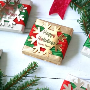 Personalized Christmas Chocolate Gift, Christmas Chocolate Favors, Christmas Bulk Gifts,