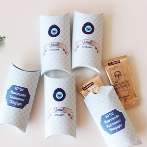 Personalized Circumcision Favors for Guest, Pillow Gift Box, Sünnet Hediyesi, Custom Gift for Circumcision with Coffee, Baby Shower Gift