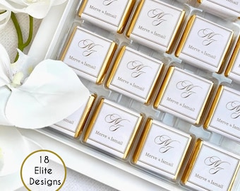 Personalized Wedding Favor Chocolate, Flower Design, Engagement Favor