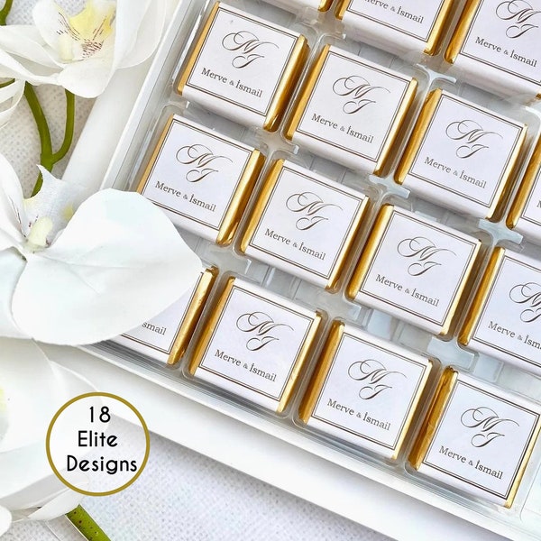 Chocolat de mariage personnalisé, chocolat de faveur de mariage pour les invités, chocolat aux fleurs, chocolat de faveur de fiançailles, mini chocolat