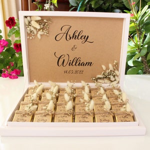 Wedding Chocolate Favors for Guests, Wedding Party Favors in Bulk, Engagement Chocolate, Kraft Wedding Chocolate