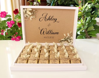 Wedding Chocolate Favors for Guests, Wedding Party Favors in Bulk, Engagement Chocolate, Kraft Wedding Chocolate