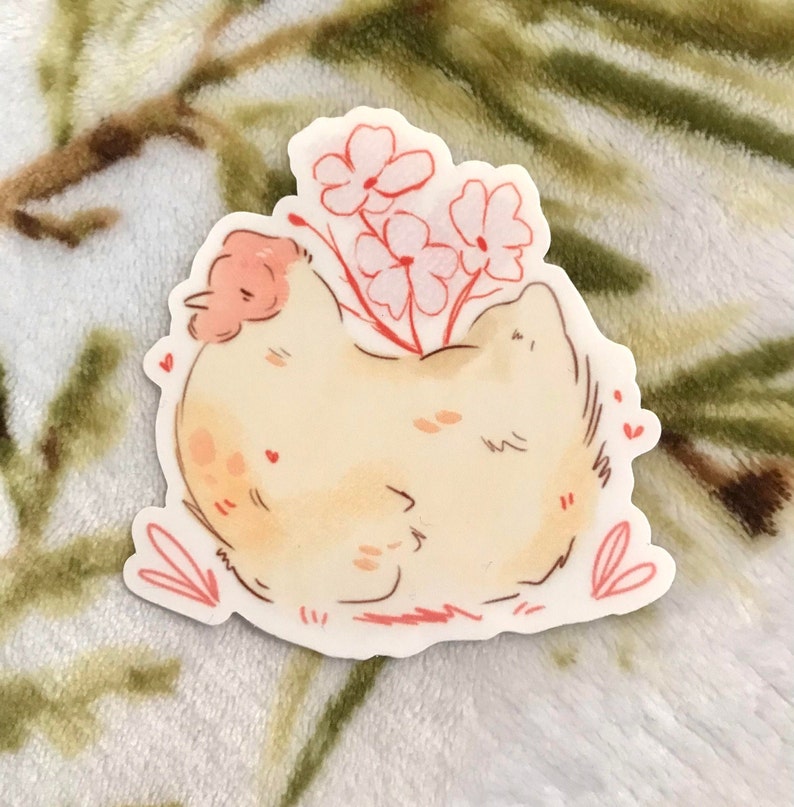 Spring Chicken Sticker Spring Hen Sticker ||| Farm Chicken, Die Cut Vinyl Sticker ...